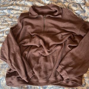 Aerie textured, oversized pull over in mauve color